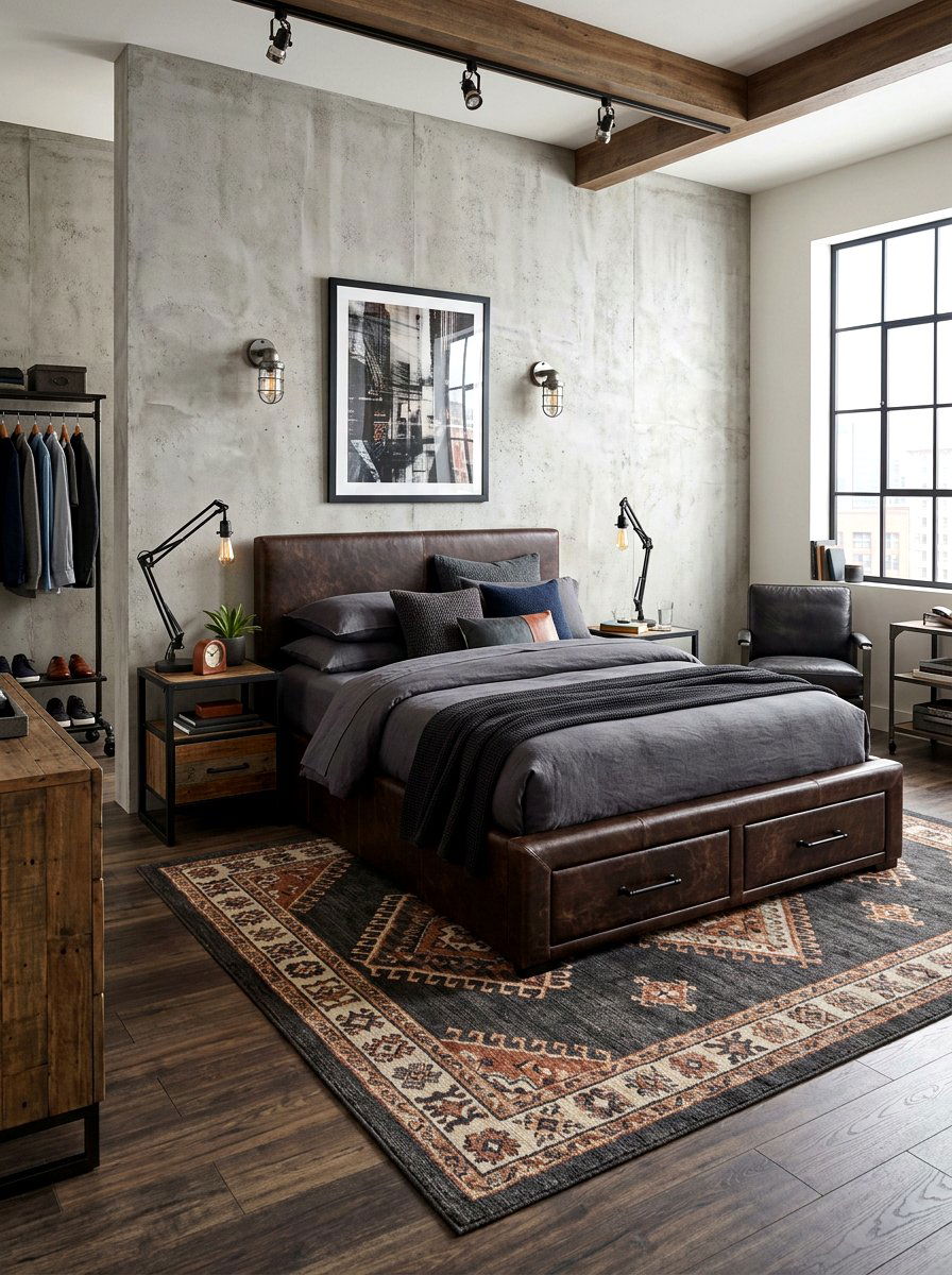 Leather Storage Bed - 30 storage bed apartment ideas