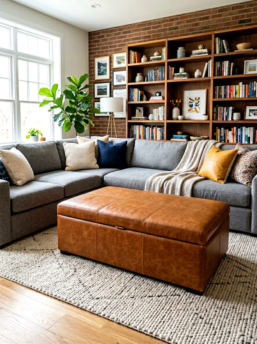Leather Storage Ottoman Coffee Table - 30 hidden ottoman storage ideas