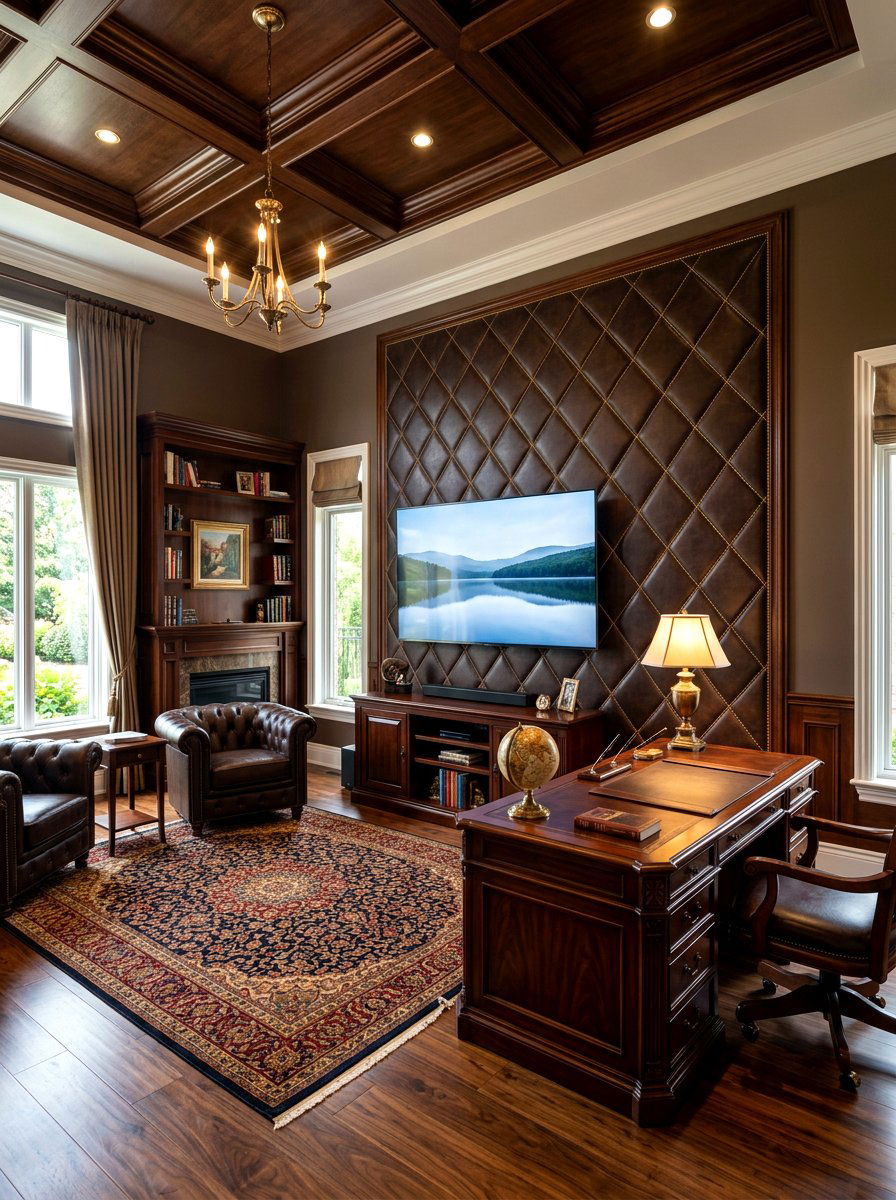 Leather TV Wall - 30 TV wall panel ideas