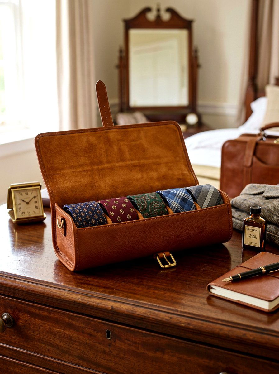 Leather Tie Roll - 30 tie storage ideas