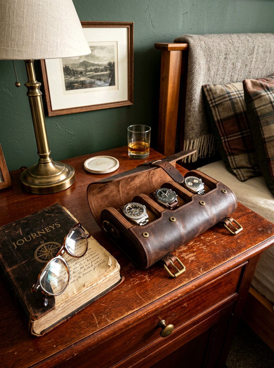 Leather Travel Roll - 30 watch storage ideas