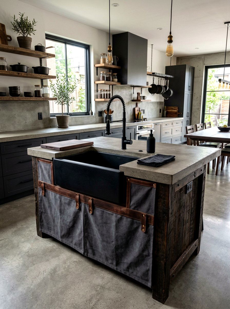 Leather Trim Sink Skirt - 30 sink skirt kitchen ideas