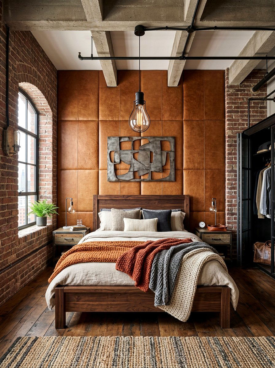 Leather Wall Upholstery - 30 upholstered wall bedroom ideas