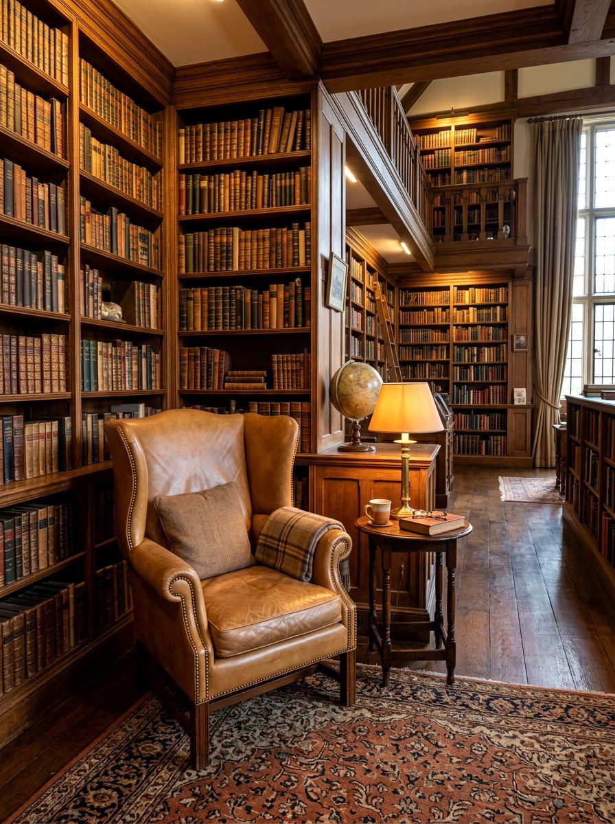 Leather Wingback Chair Library - 30 classic office library ideas