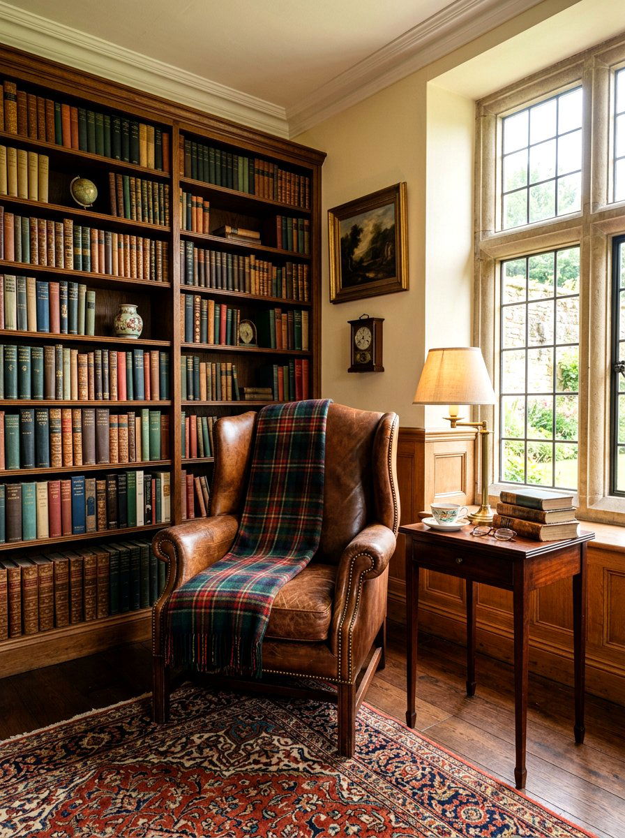 Leather Wingback Chair - 30 old money apartment decor ideas