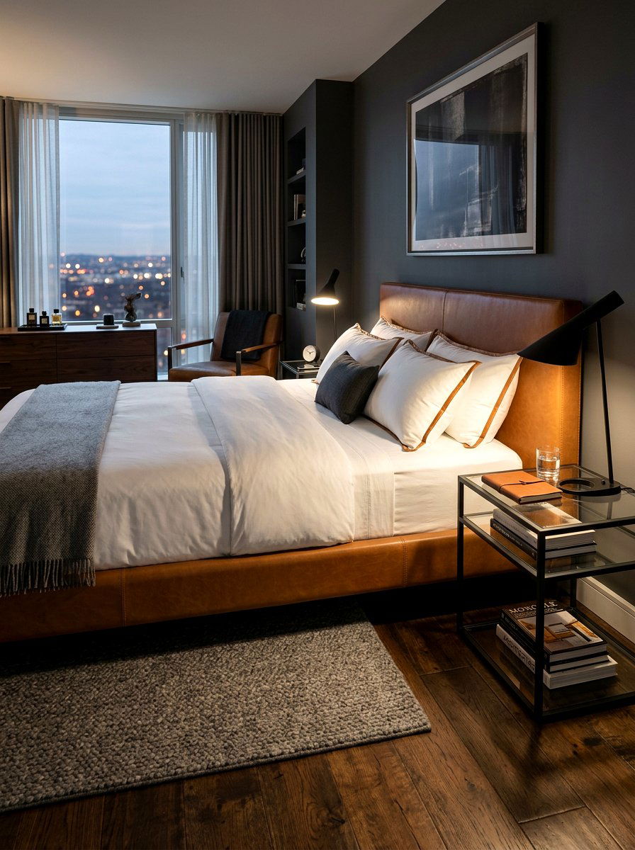 Leather Wrapped Bed Frame - 30 platform bed ideas