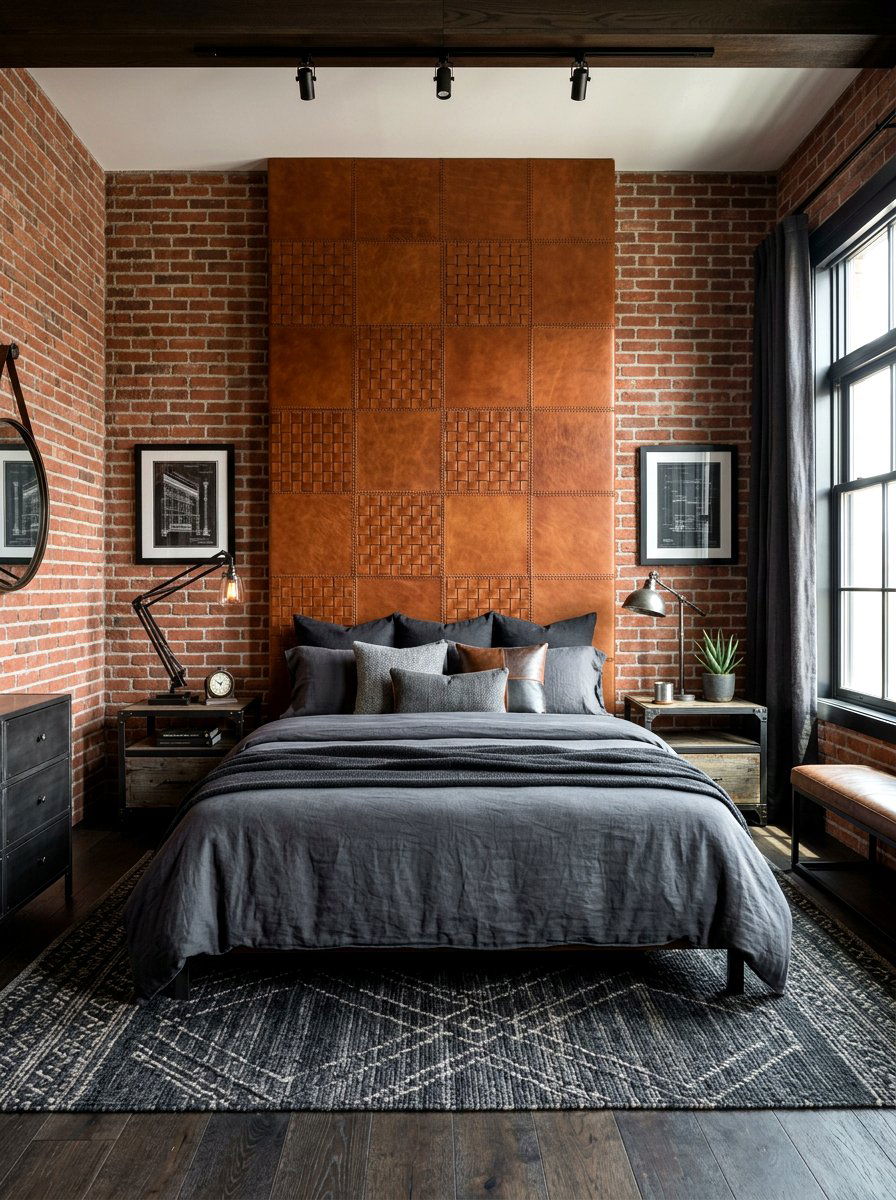 Leather Wrapped Board - 30 headboard wall ideas