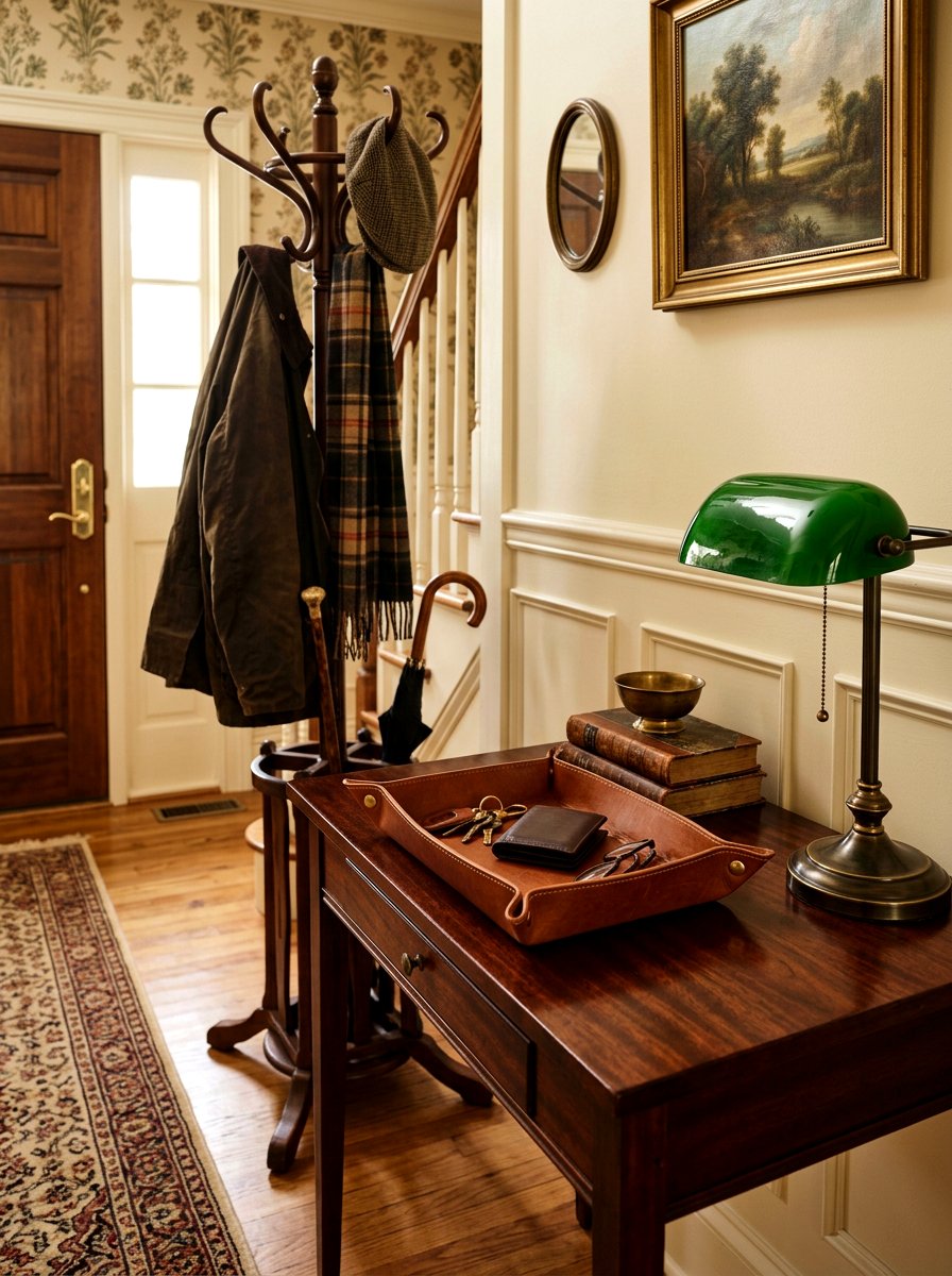 Leather entry tray - 30 entry bowl catchall ideas
