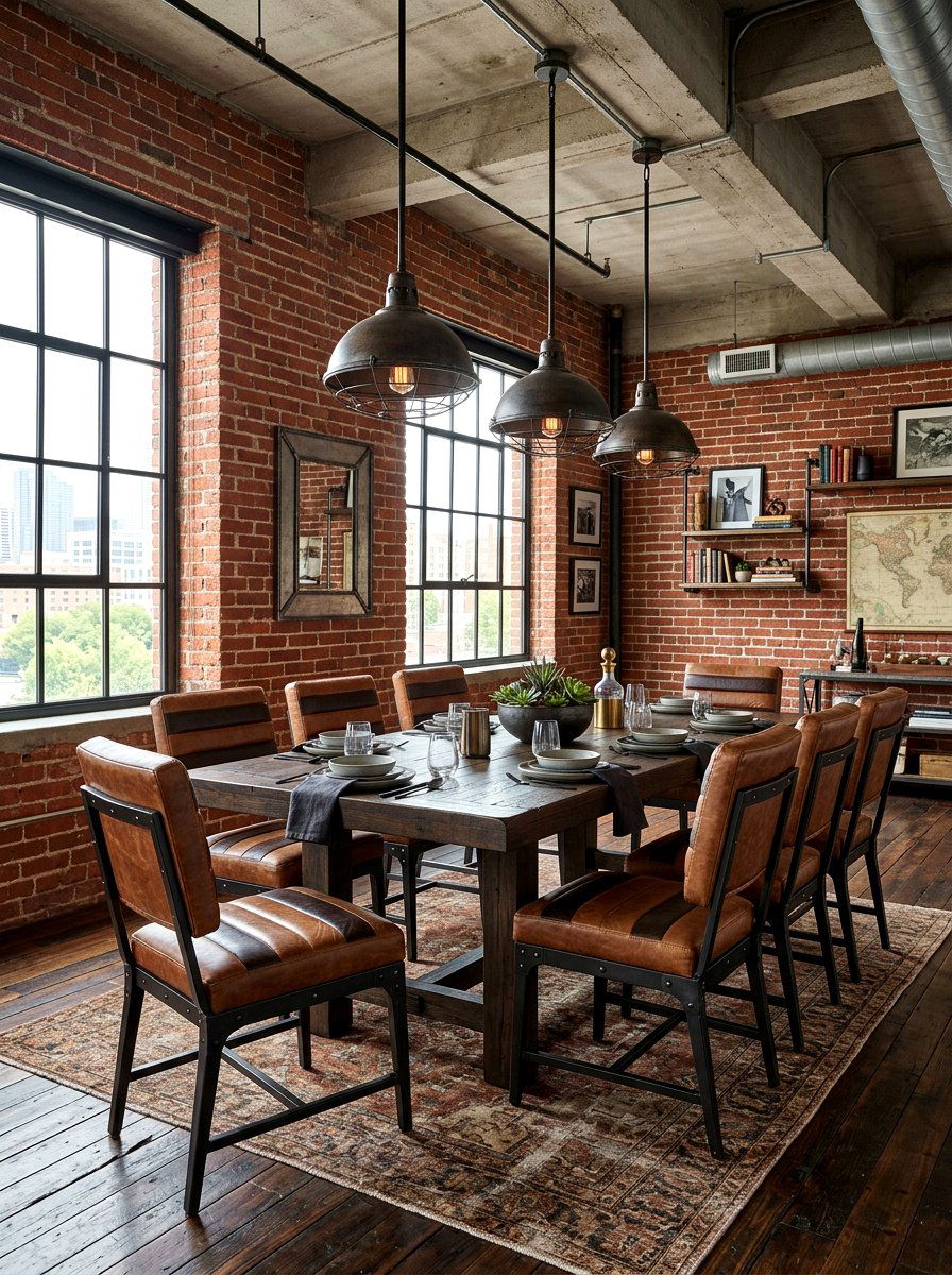 Leather striped dining chair - 30 striped dining chair ideas