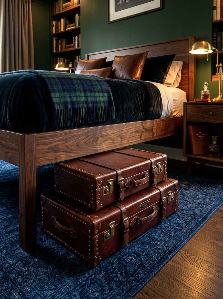 Leather trunks - 30 under bed storage aesthetic ideas