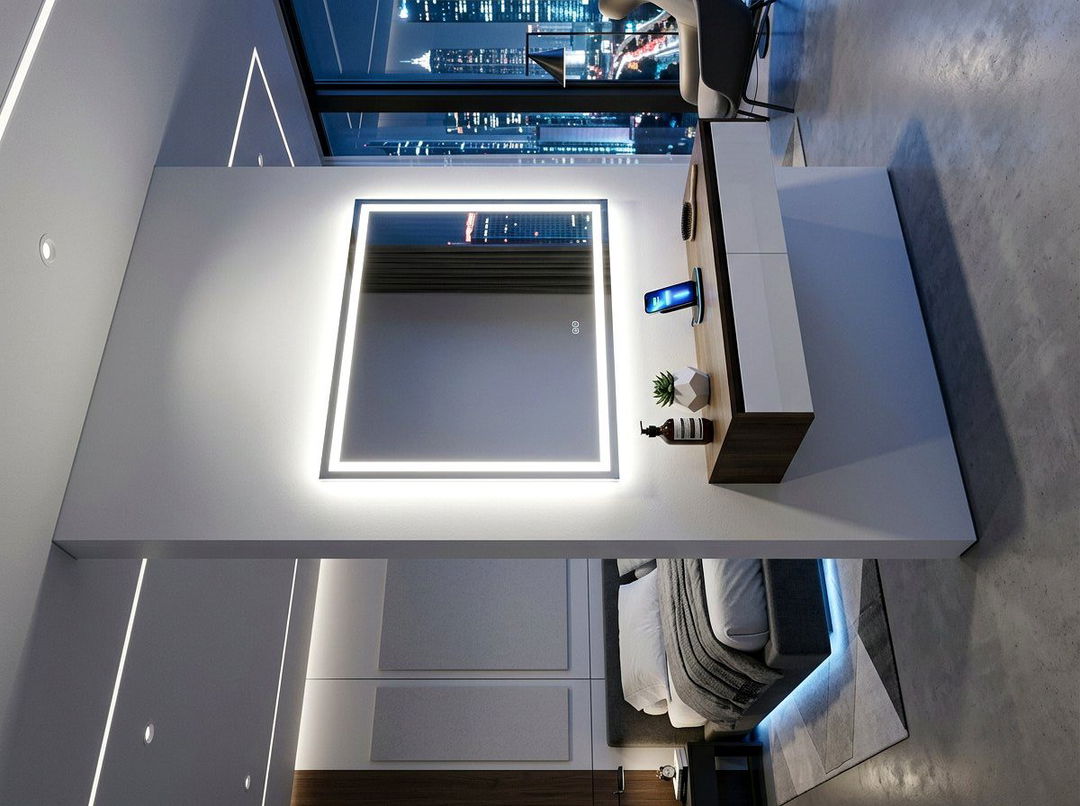 Led Backlit Mirror - 30 mirror wall ideas