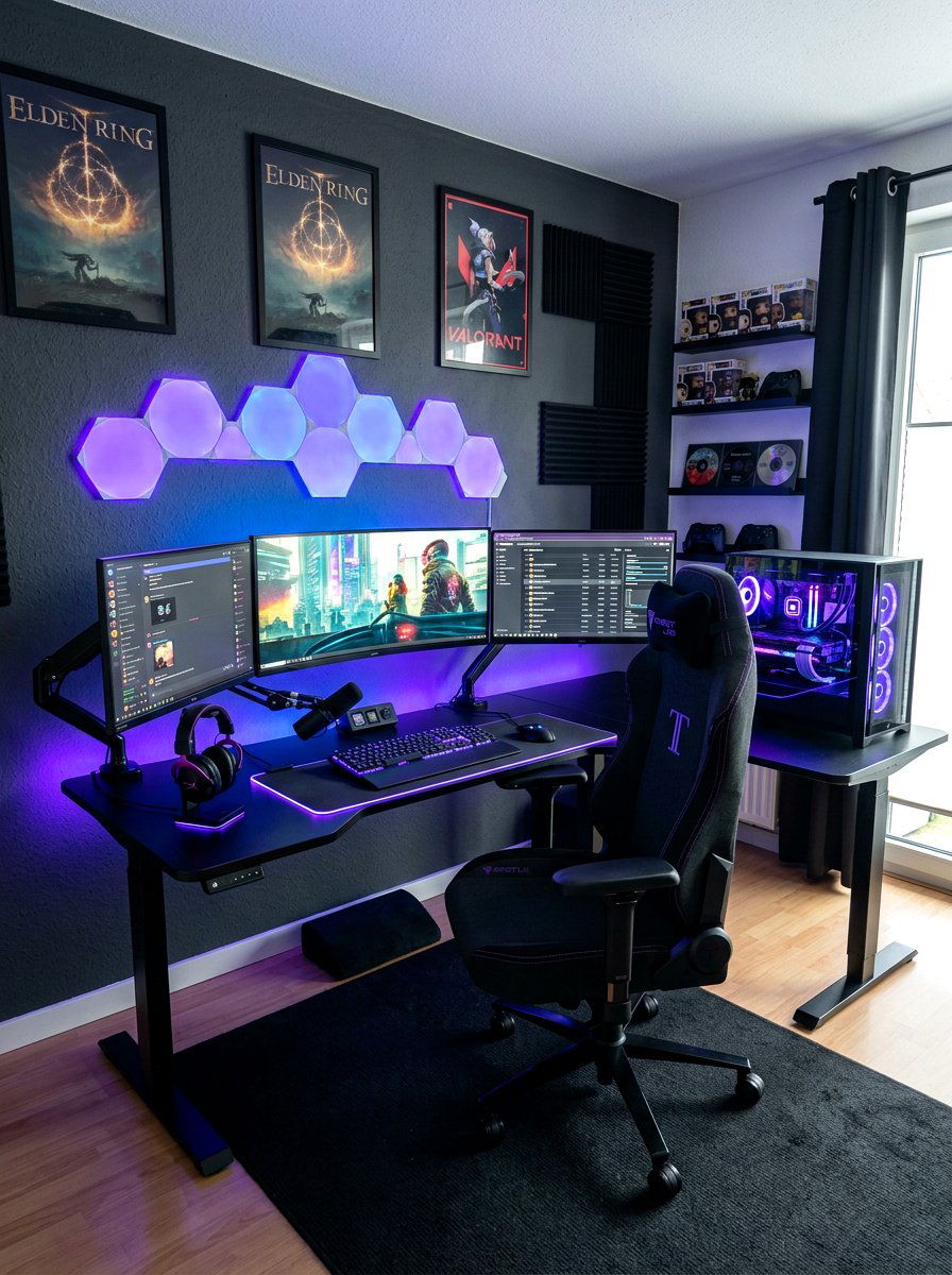 Led Gaming Desk Setup - 30 teen bedroom desk ideas