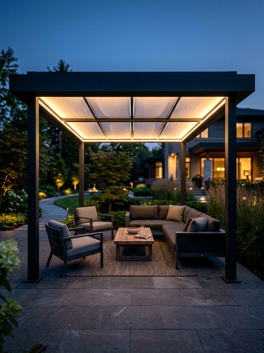Led Strip Lights Behind Fabric Panels - 30 gazebo curtain lighting ideas