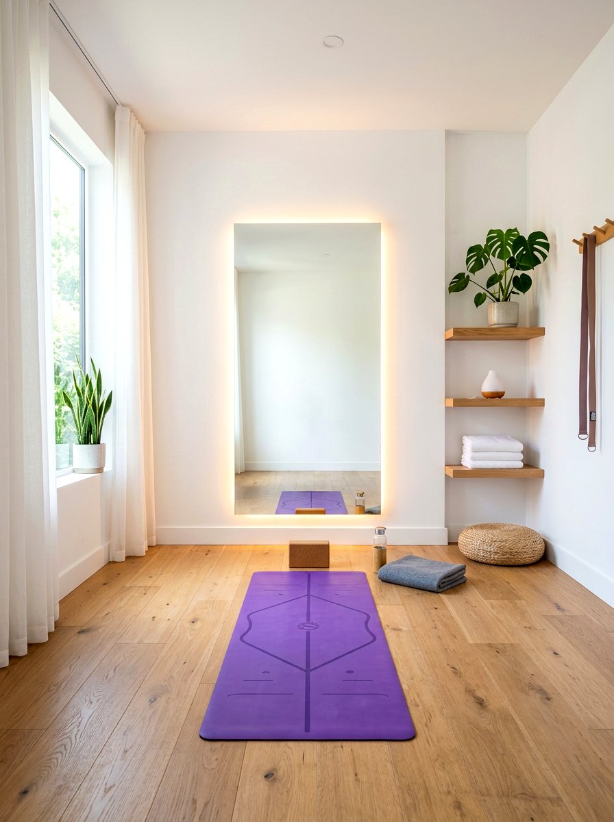 Led backlit gym mirror - 30 workout room mirror ideas