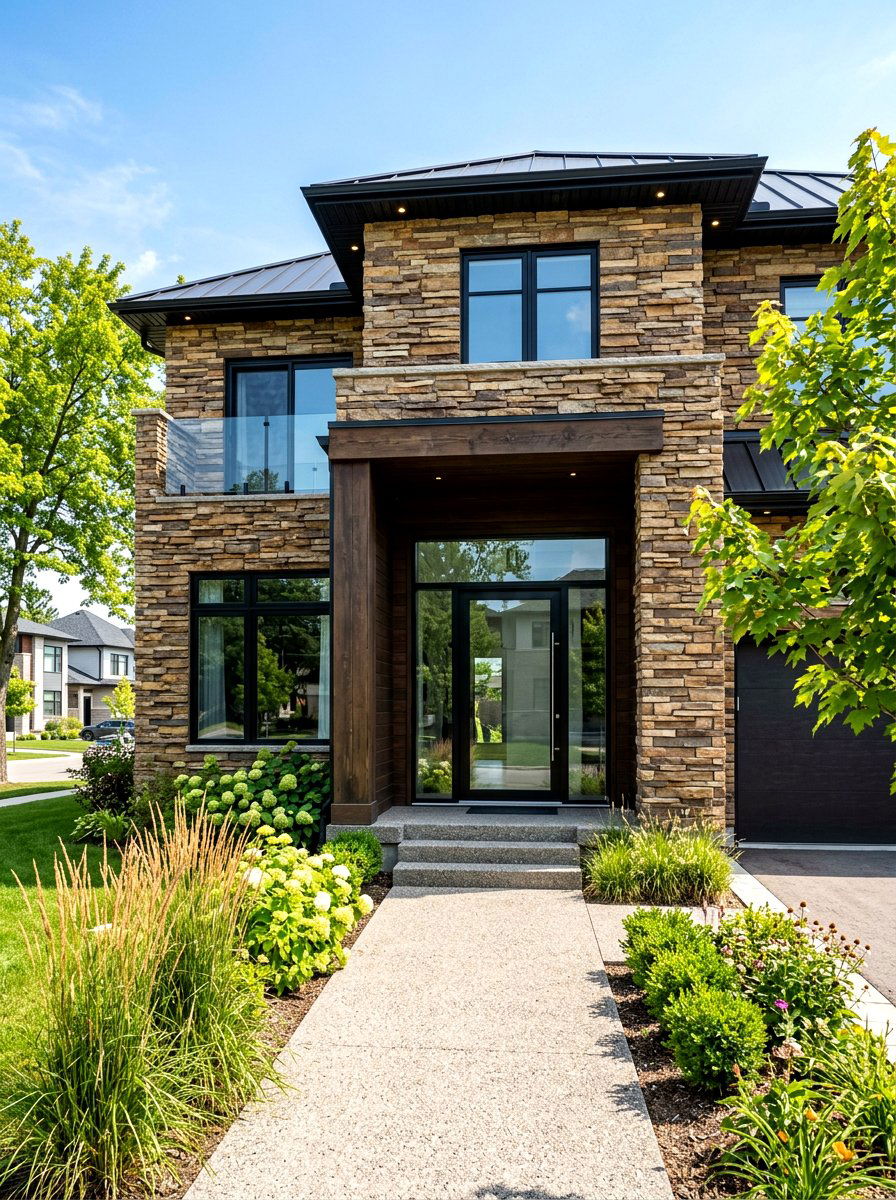 Ledgestone Home Facade - 30 stone house exterior ideas
