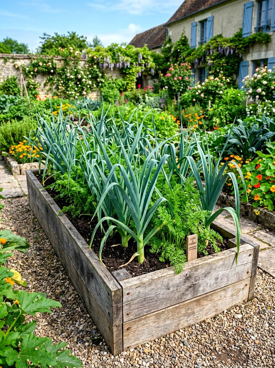Leek And Carrot Companion Planting - 30 raised bed companion planting ideas