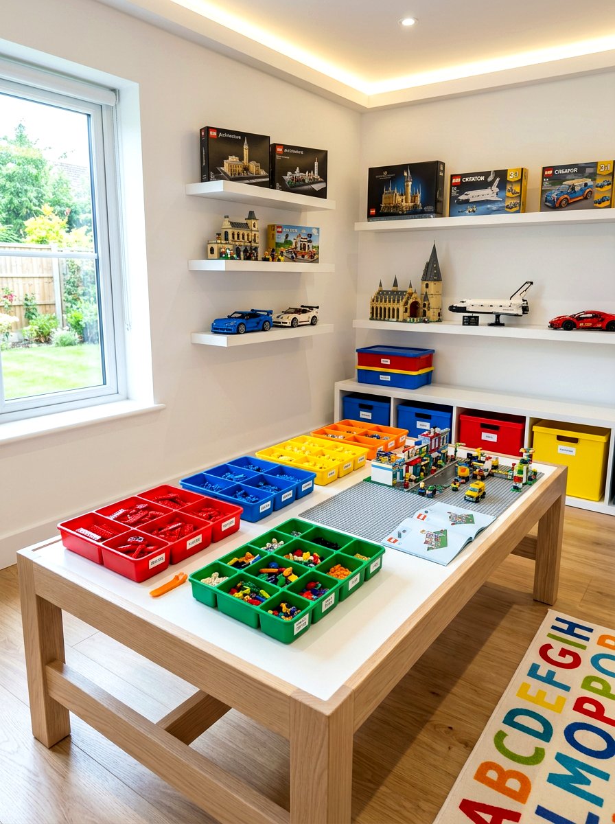 Lego Sorting Trays - 30 organizing kids toys ideas