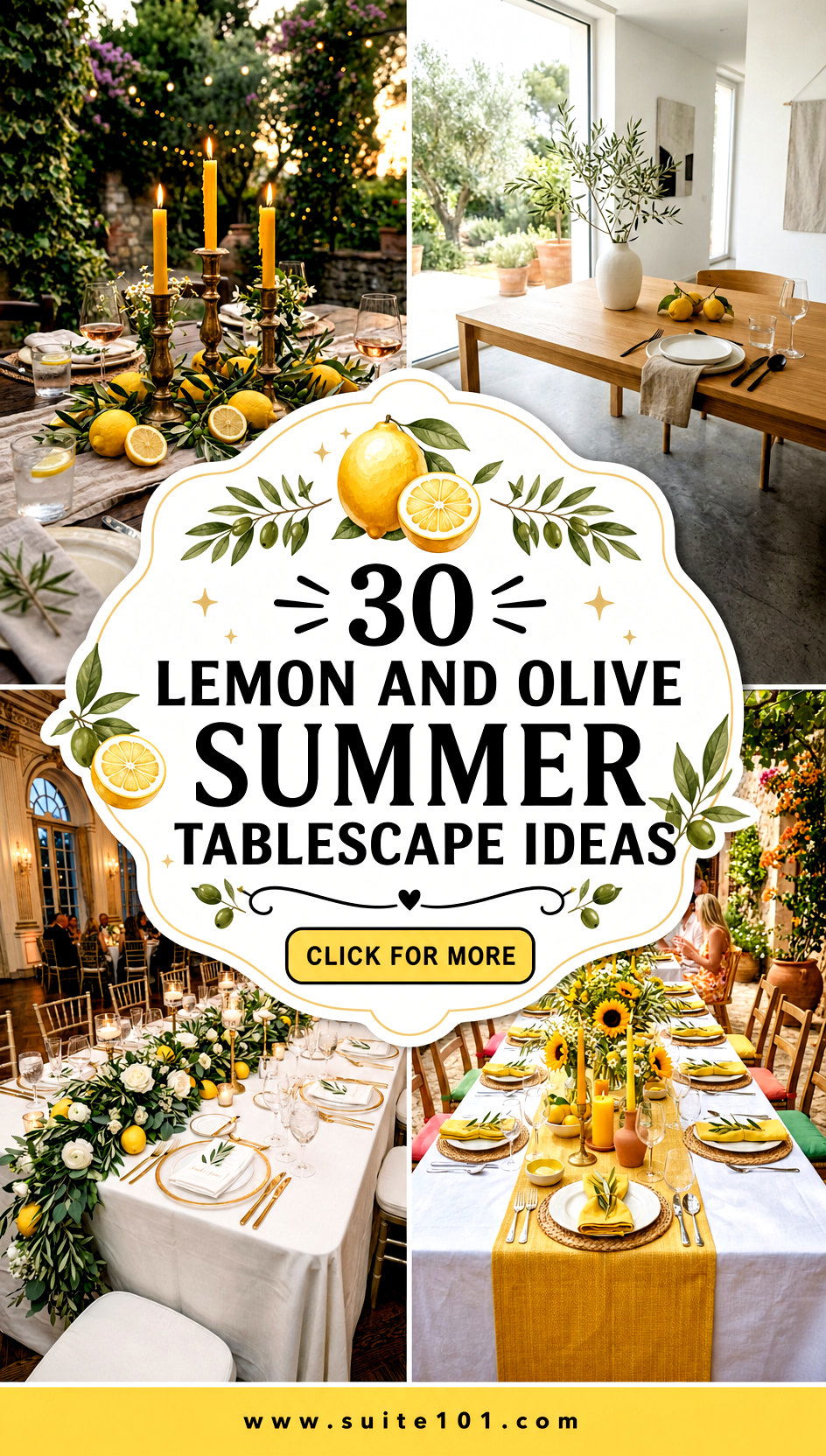 Lemon And Olive Summer Tablescape Ideas 30 Fresh Favorites - Lemon And Olive Summer Tablescape Ideas: 30 Fresh Favorites