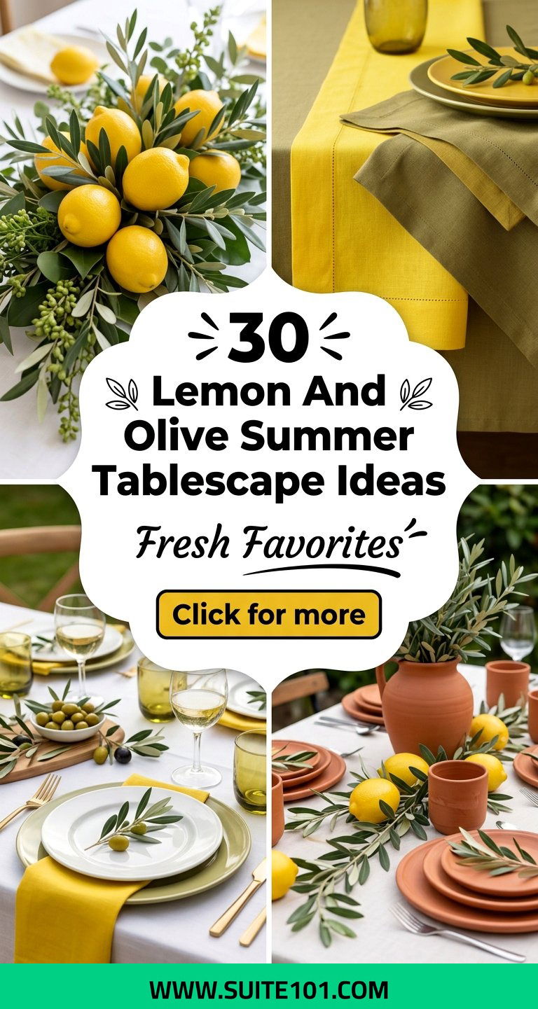 Lemon And Olive Summer Tablescape Ideas 30 Fresh Favorites - Lemon And Olive Summer Tablescape Ideas: 30 Fresh Favorites