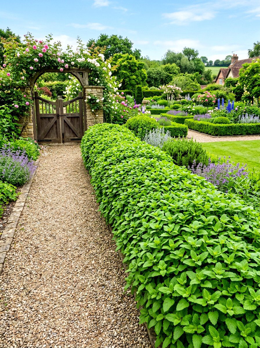 Lemon Balm Border - 30 tea herb garden ideas