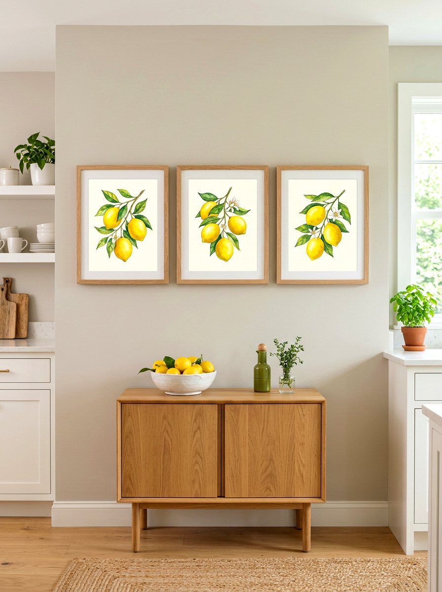 Lemon Botanical Art - 30 lemon kitchen spring ideas