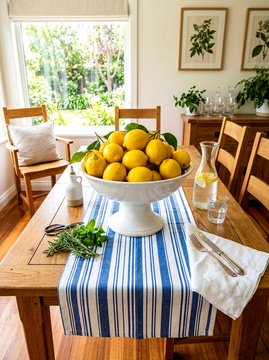 Lemon Bowl Fresh Setup - 30 farmhouse table decor ideas