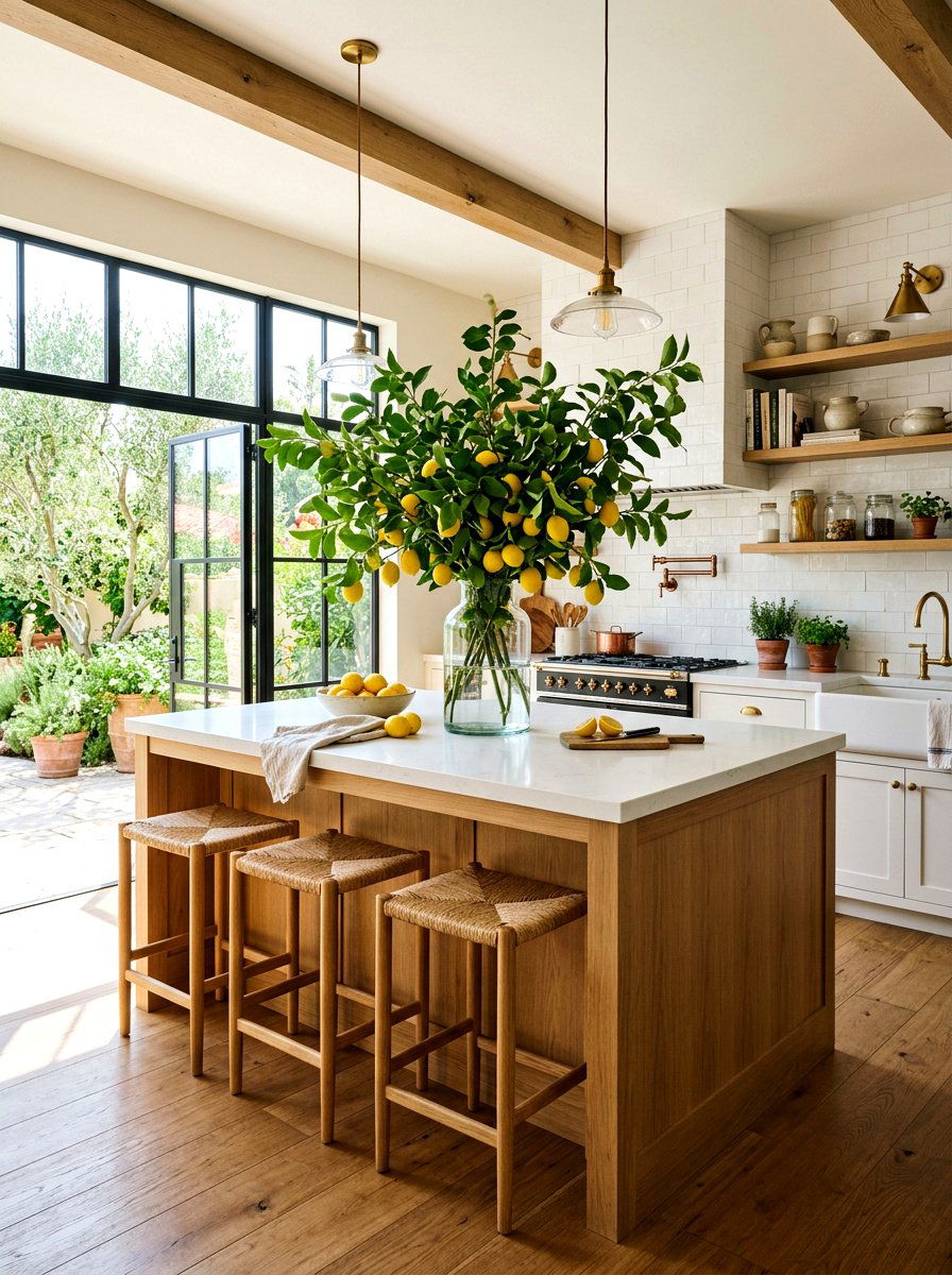 Lemon Branch Centerpiece Decor - 30 summer lemon kitchen ideas