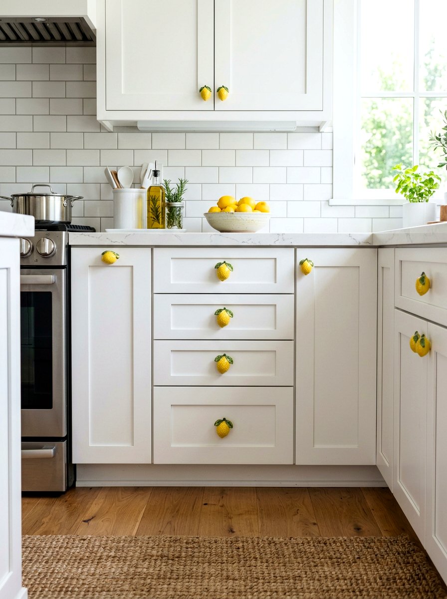 Lemon Cabinet Knobs - 30 lemon kitchen spring ideas