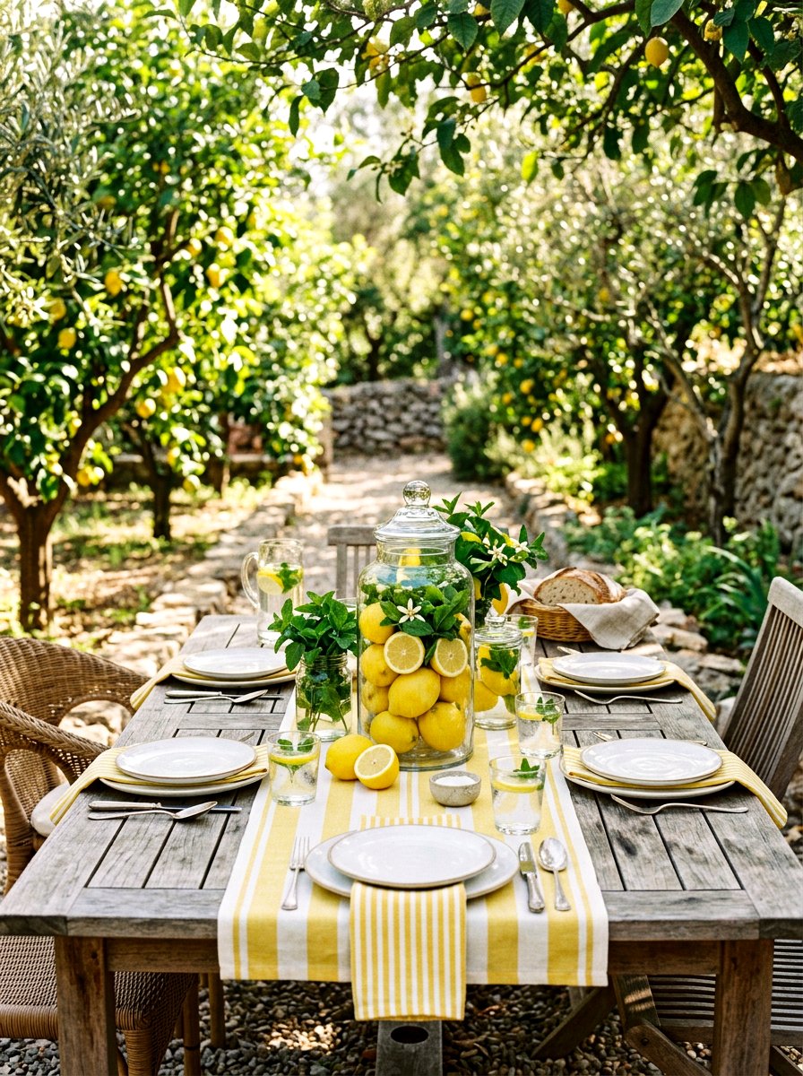 Lemon Citrus Centerpiece - 30 summer table setting ideas