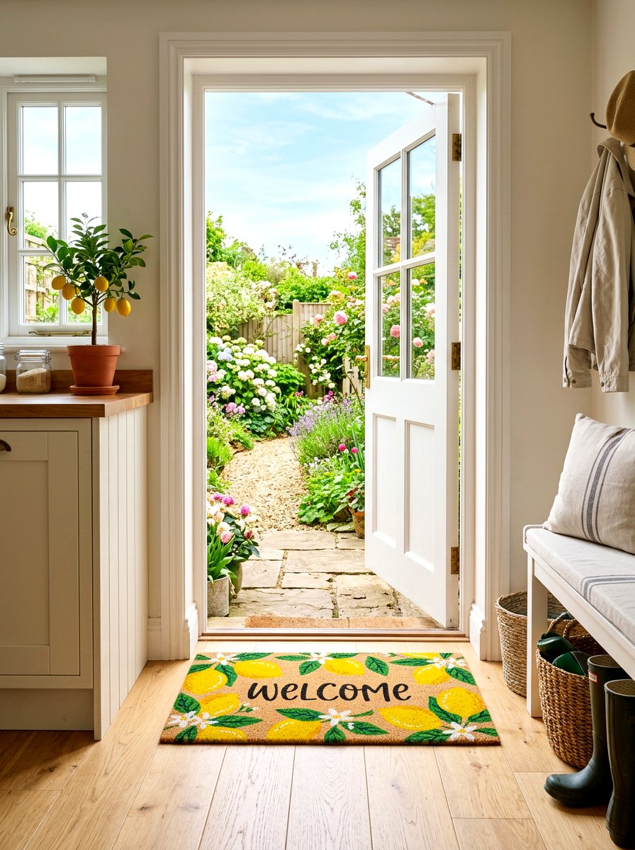 Lemon Door Mat - 30 lemon kitchen spring ideas