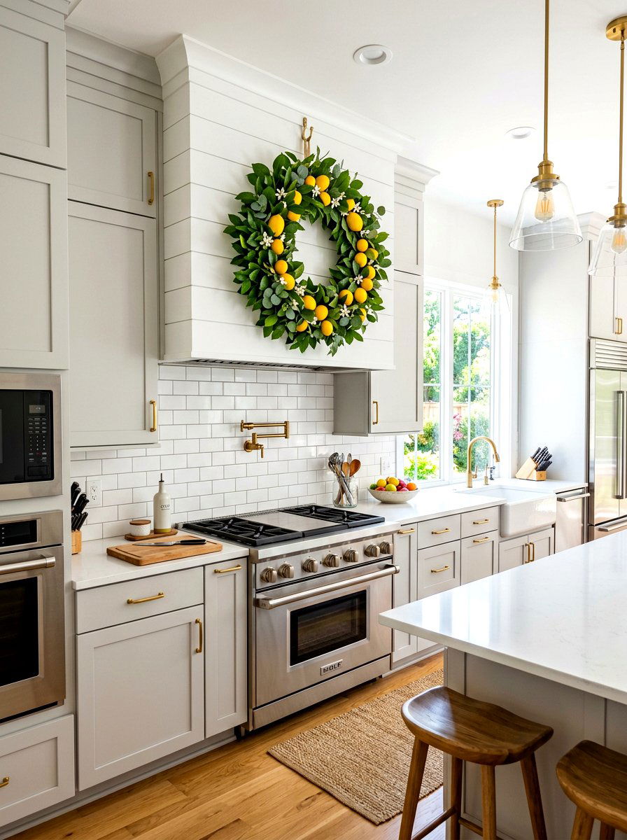 Lemon Kitchen Wreath - 30 lemon kitchen spring ideas