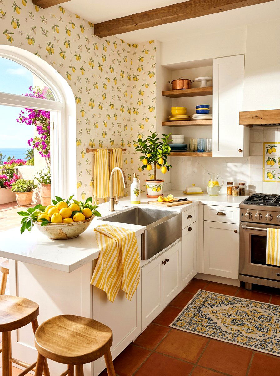 Lemon Motif Kitchen - 30 summer house decor ideas viral
