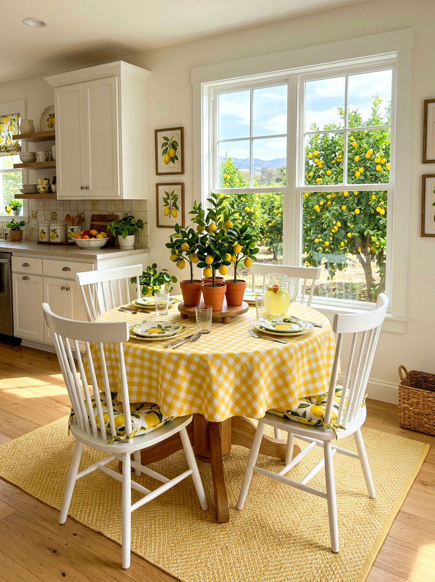 Lemon Orchard Breakfast Area - 30 summer lemon kitchen ideas