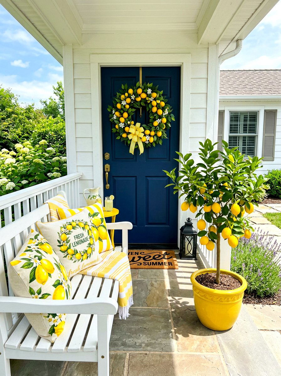 Lemon Porch Decor - 30 spring front porch ideas