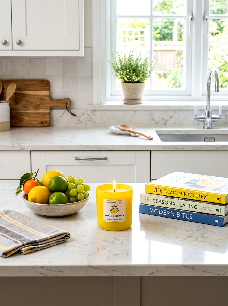 Lemon Scented Candle - 30 lemon kitchen spring ideas