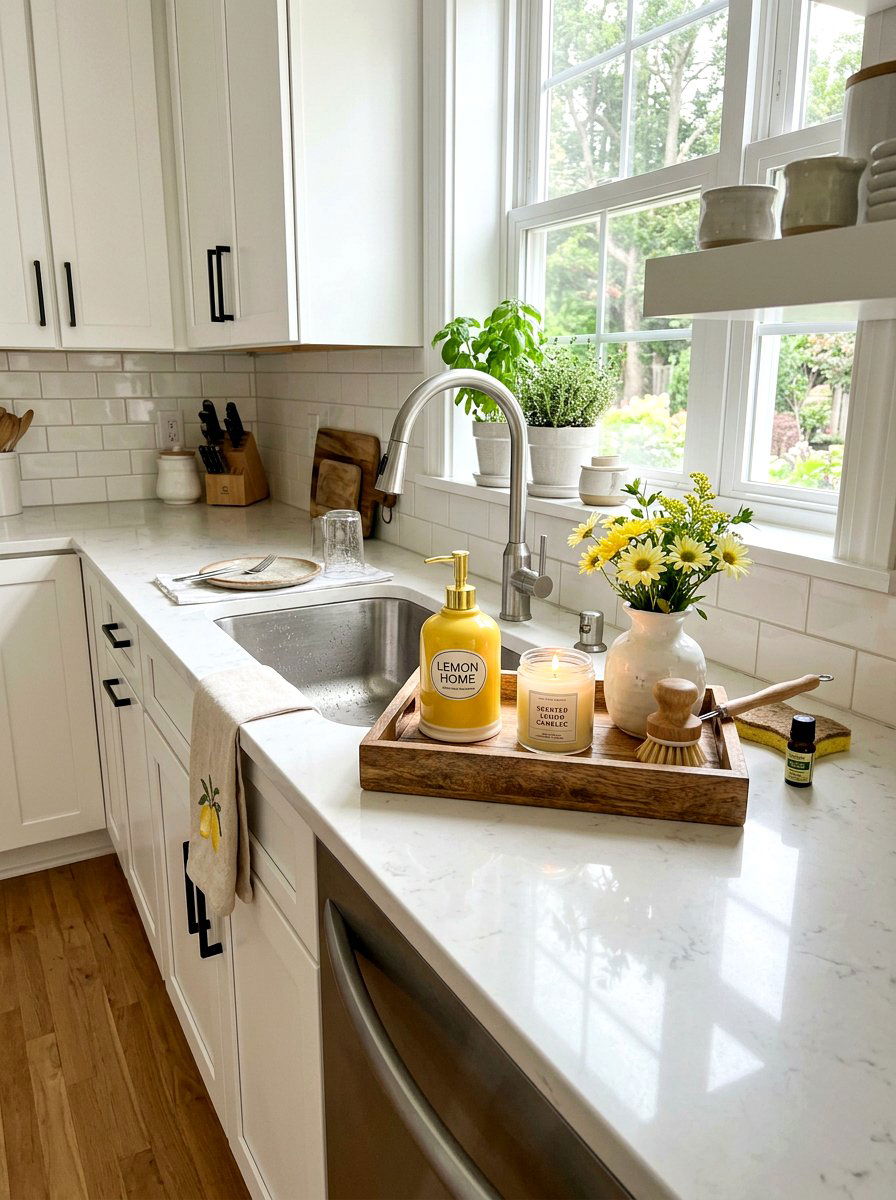Lemon Scented Cleaning Station - 30 summer lemon kitchen ideas