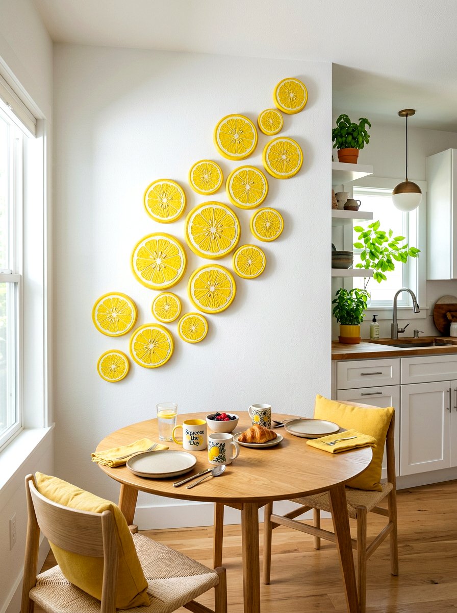 Lemon Slice Wall Decor - 30 summer lemon kitchen ideas