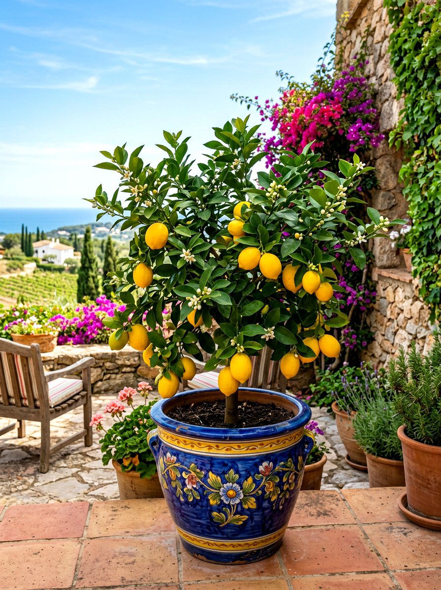 Lemon Tree Container - 30 summer container garden ideas