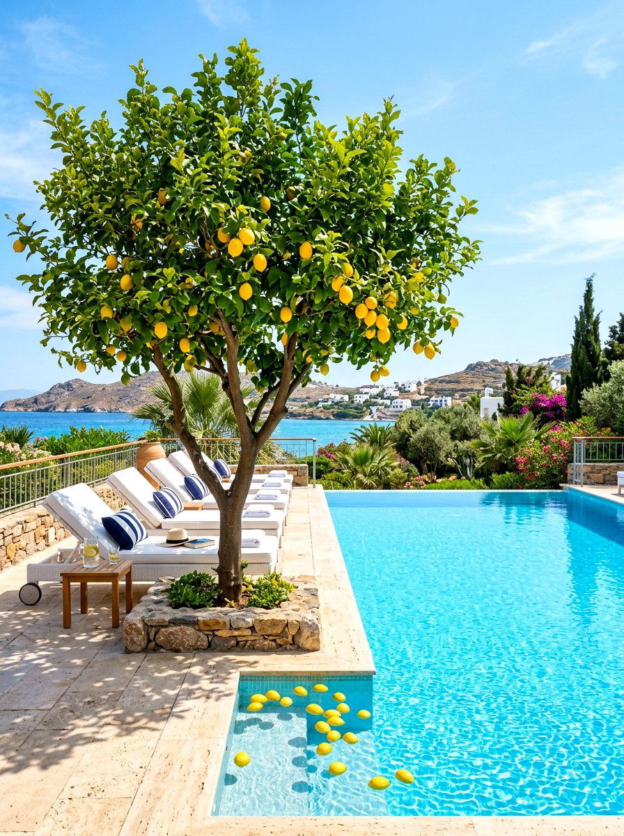 Lemon Tree Pool Deck - 30 potted citrus backyard ideas