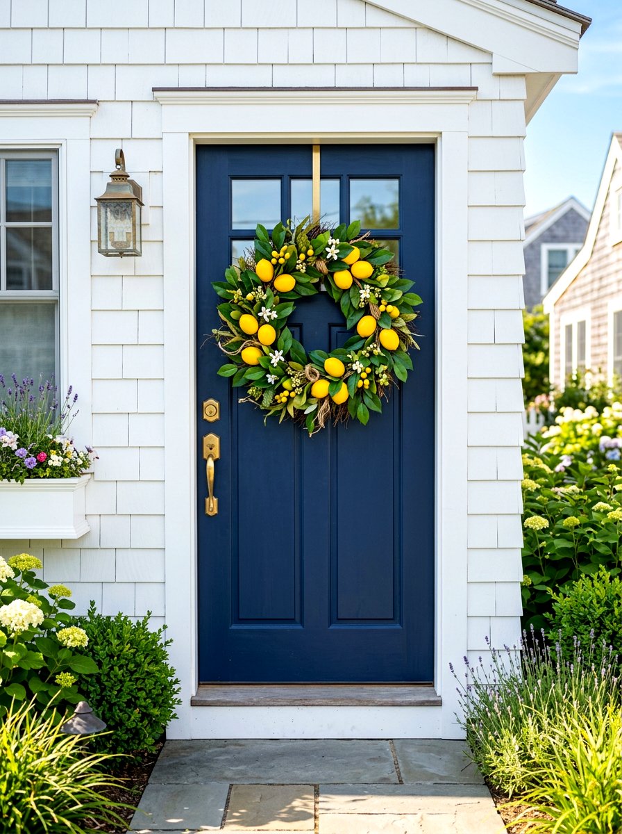 Lemon Wreath - 30 spring wreath ideas for front door