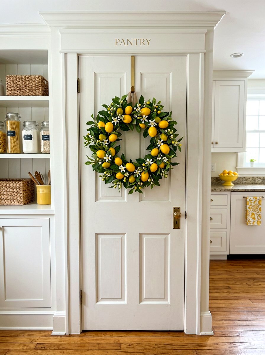 Lemon Wreath Entry Look - 30 summer lemon kitchen ideas
