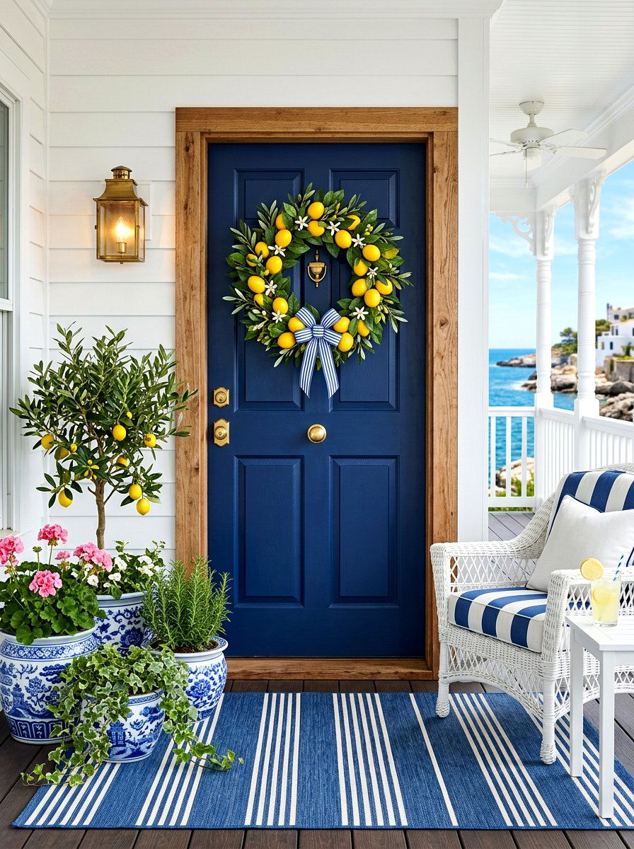 Lemon Wreath - 30 door wreath ideas