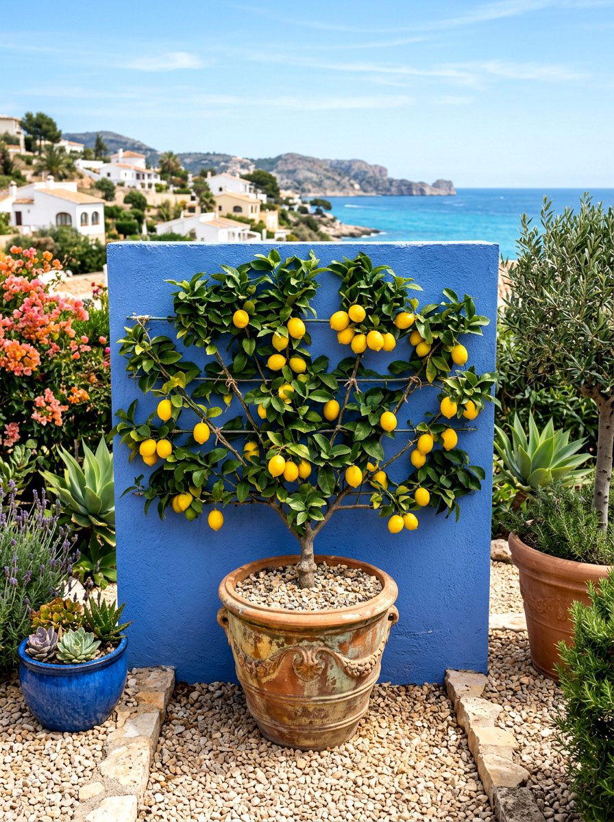 Lemon tree fan shape - 30 espalier fruit tree ideas
