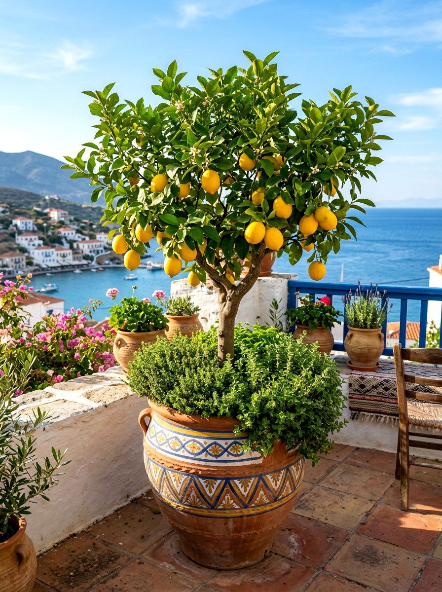Lemon tree pot - 30 mixed container garden ideas