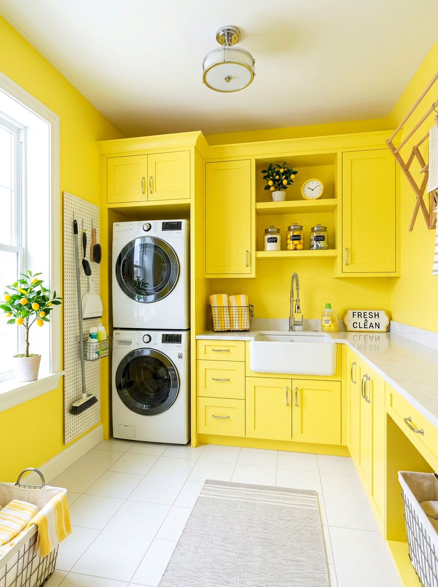 Lemon zest utility room - 30 spring color drench ideas