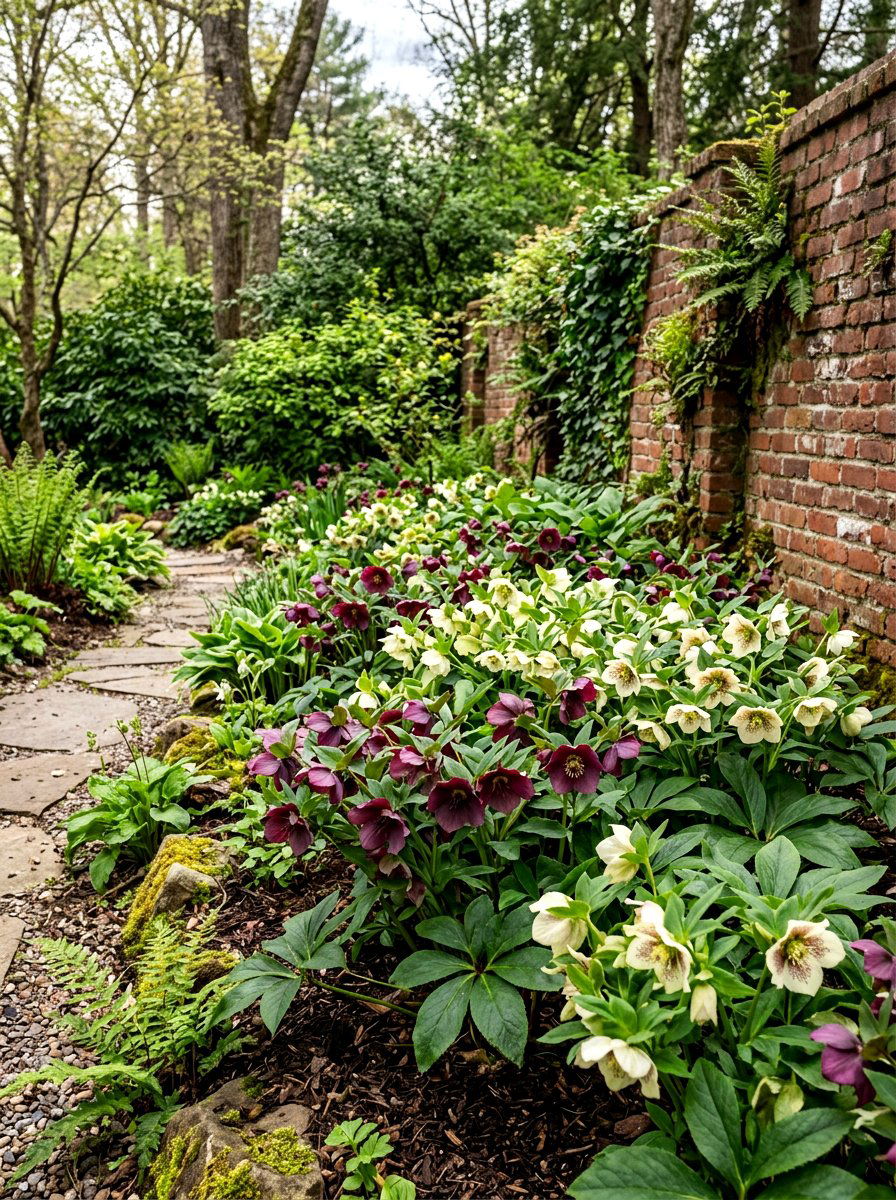 Lenten Rose Garden - 30 early spring flower bed ideas