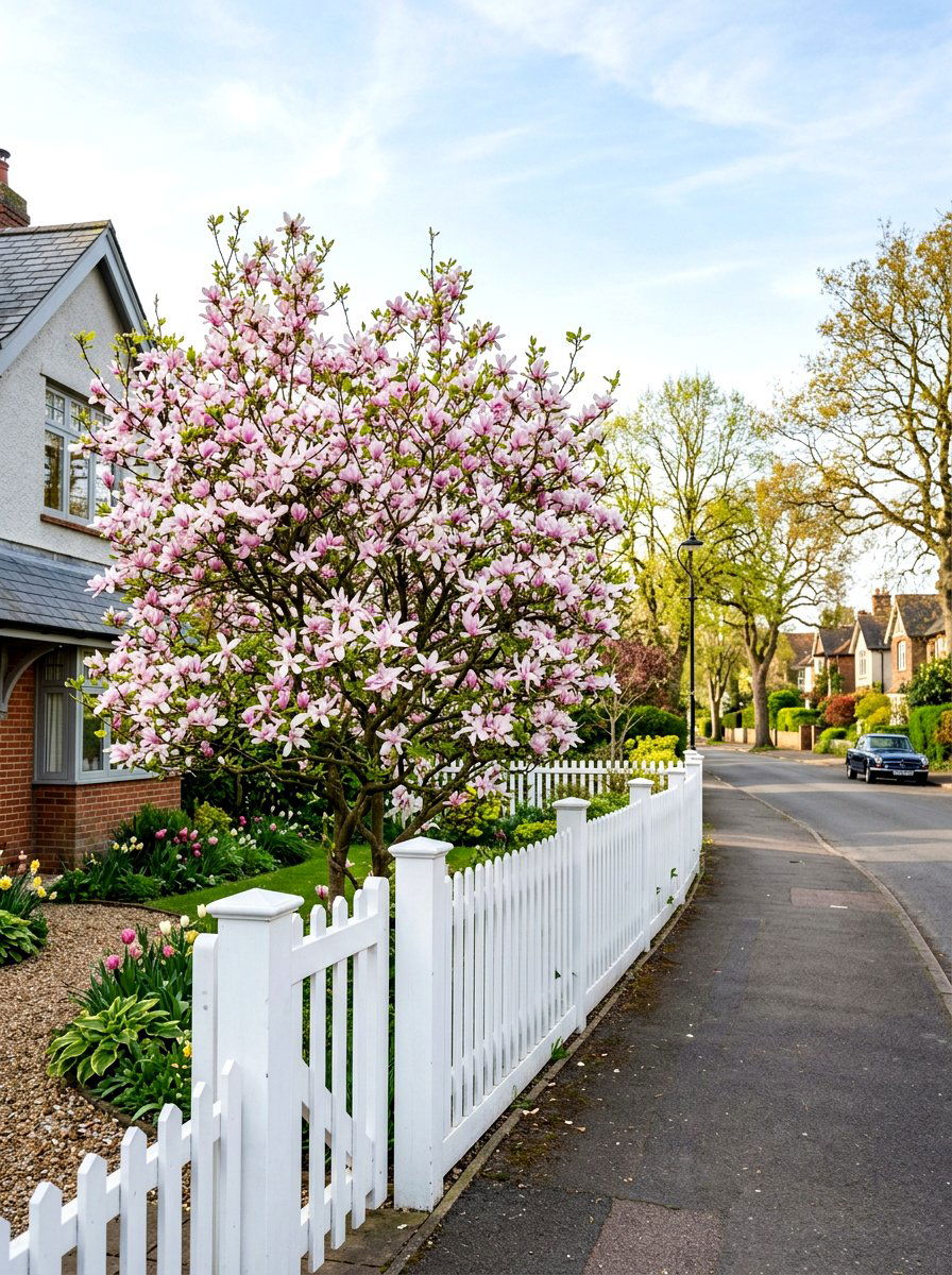 Leonard Messel Picket Fence - 30 magnolia front yard ideas
