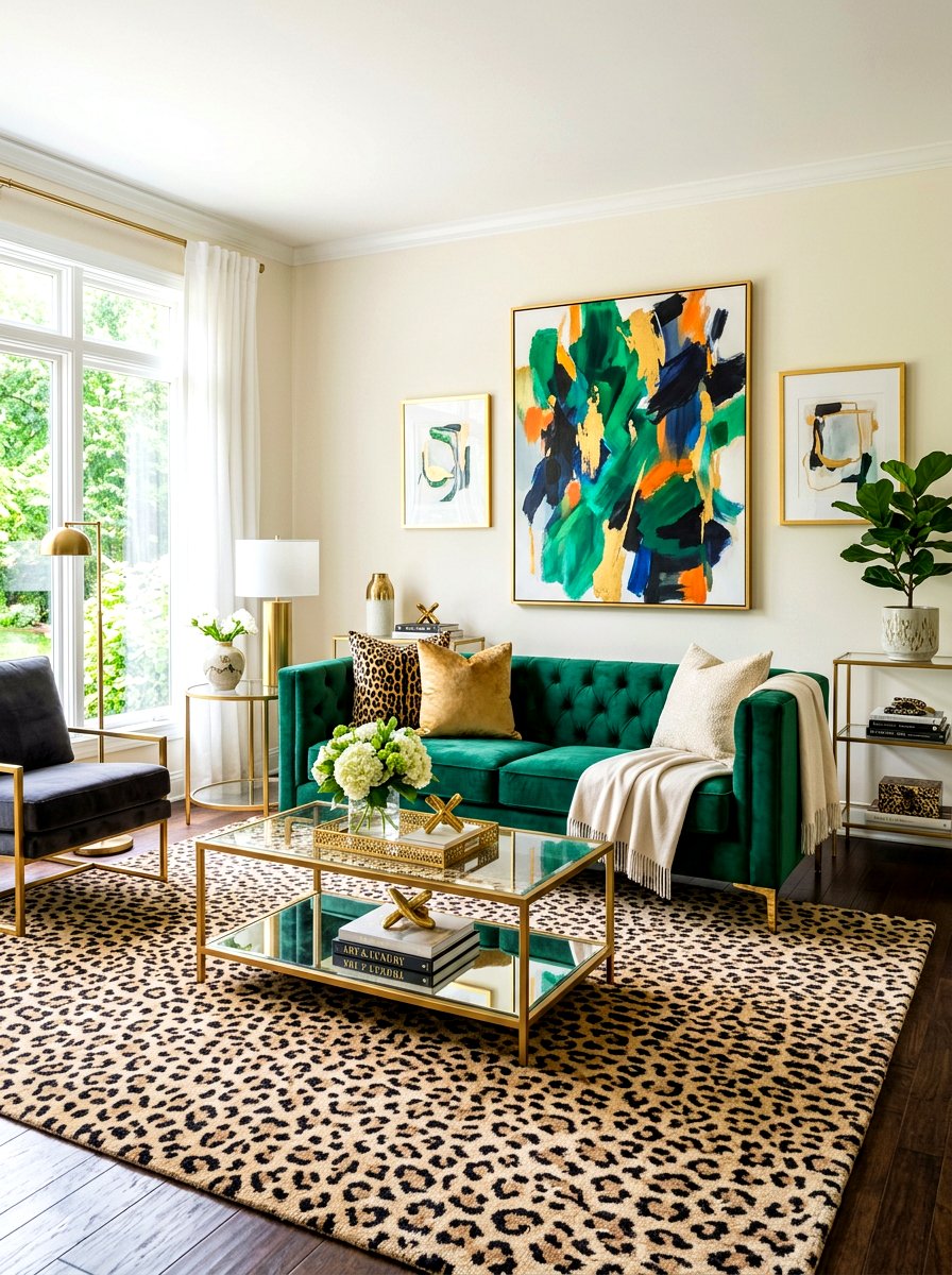 Leopard Print Living Room - 30 playful maximalist decor ideas