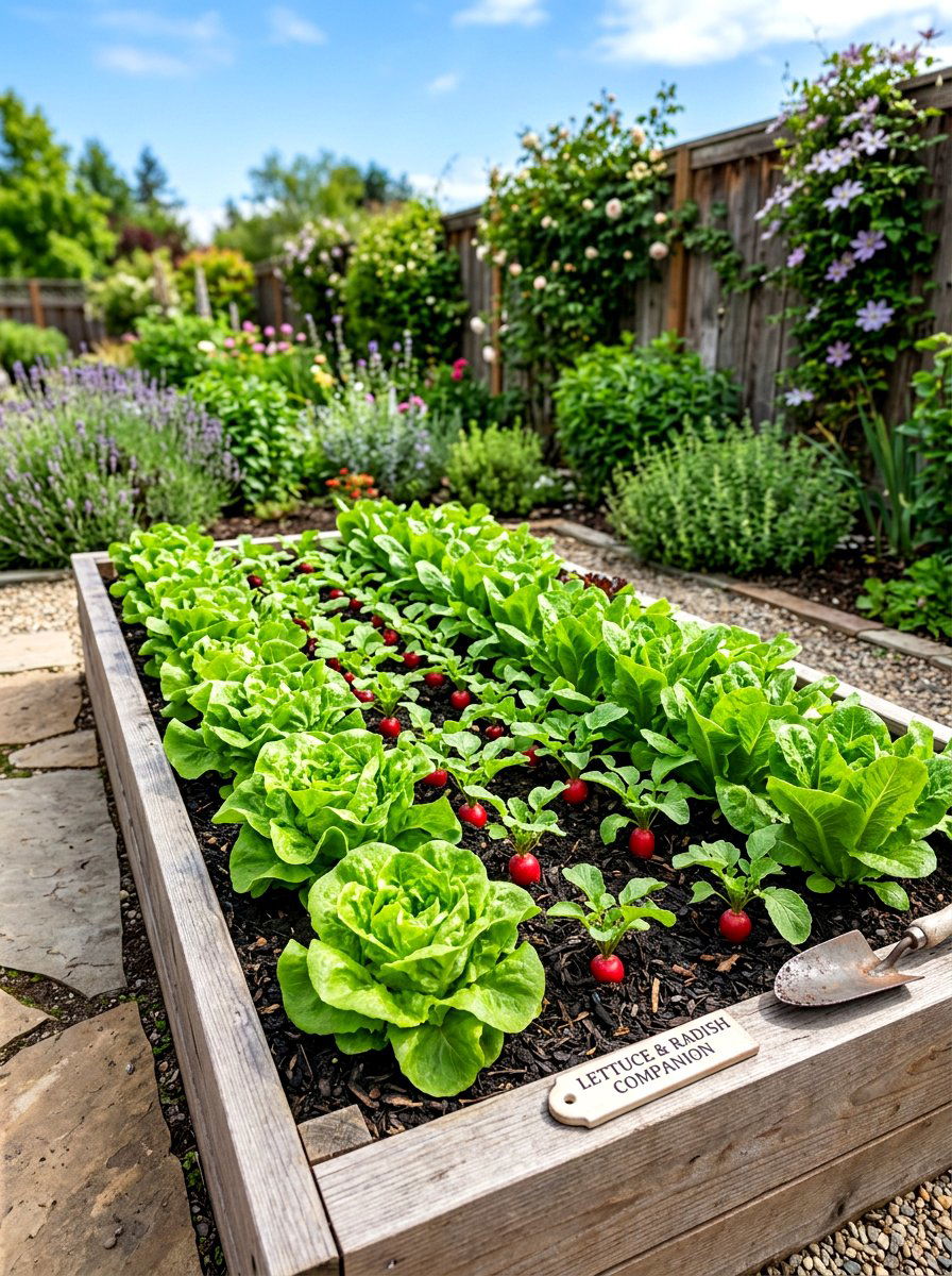 Lettuce And Radish Companion Planting - 30 raised bed companion planting ideas