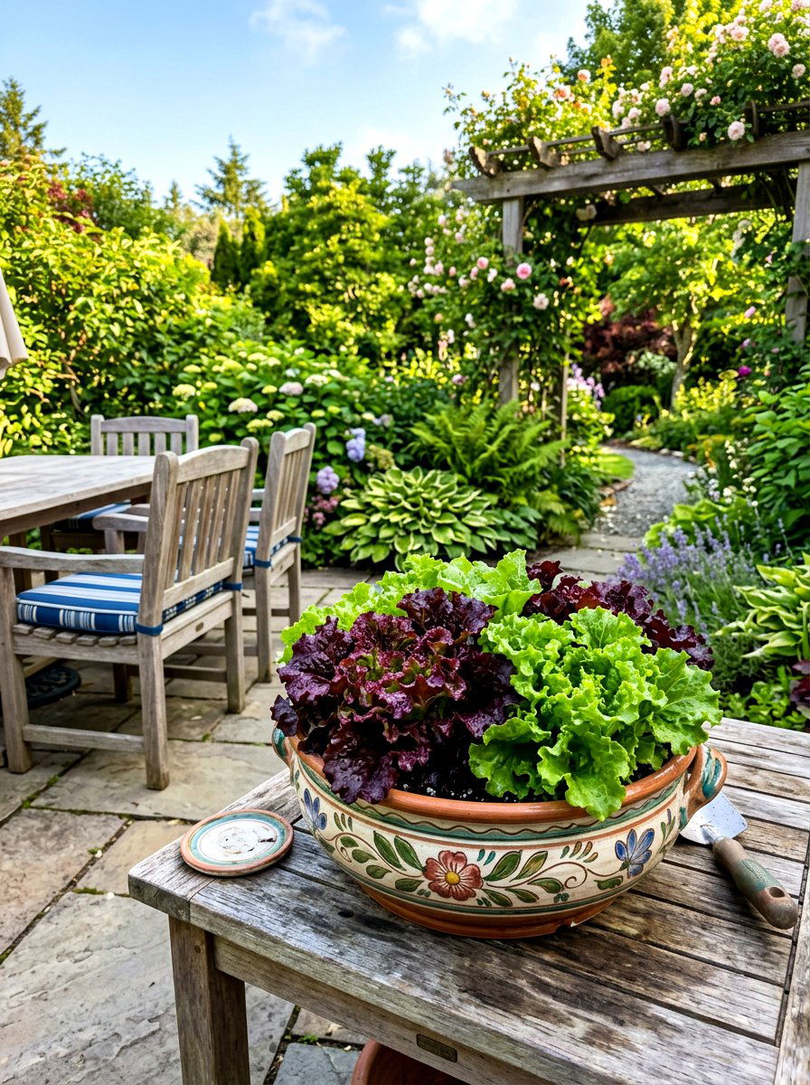 Lettuce Pot - 30 vegetable container garden ideas